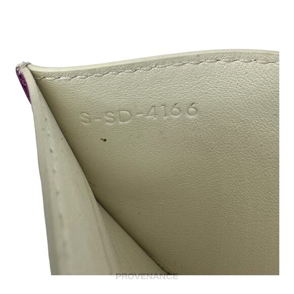 🔴 Celine Logo Card Holder Wallet - Two-Tone Cream Fuchsia - Picture 6 of 6